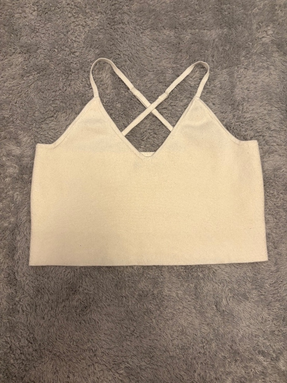 Abercrombie & Fitch Crop Sweater Tank Top with Criss Cross Straps Size Large